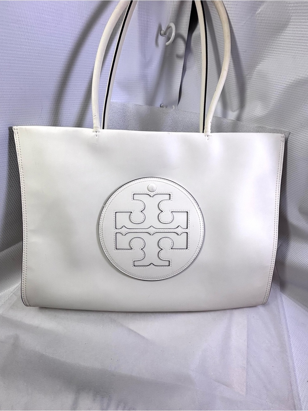 Tory Burch Ella Bio Tote. Warm White.